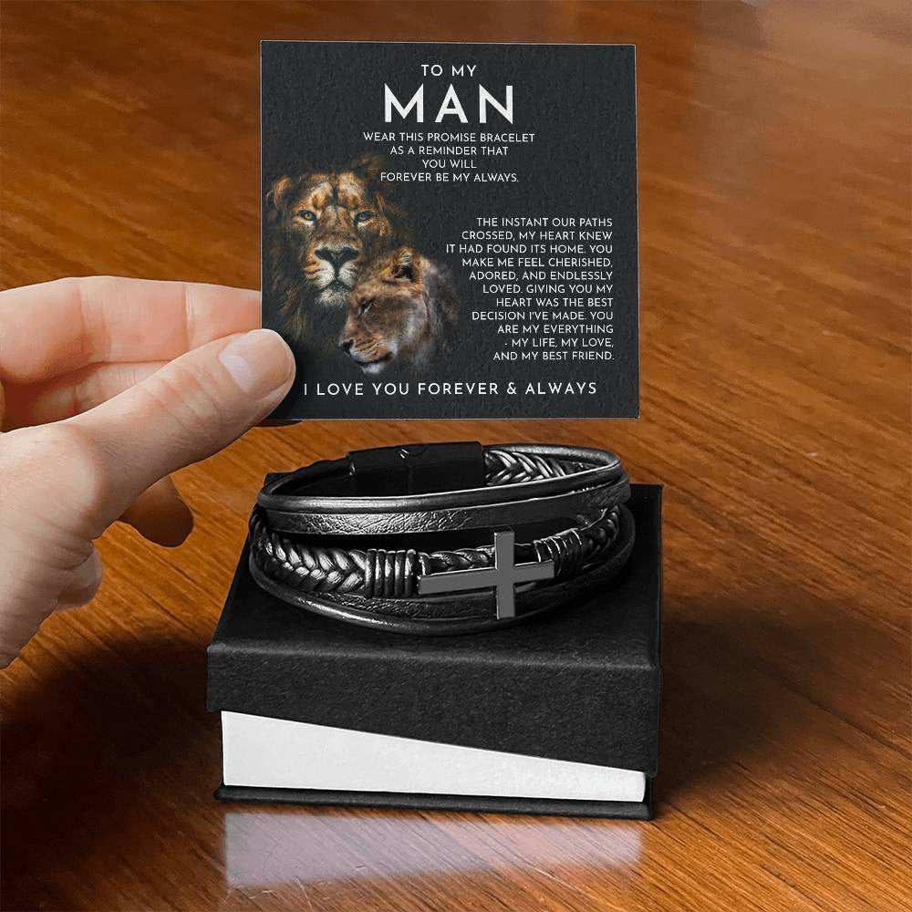 To My Man - Paths Crossed Cross Bracelet