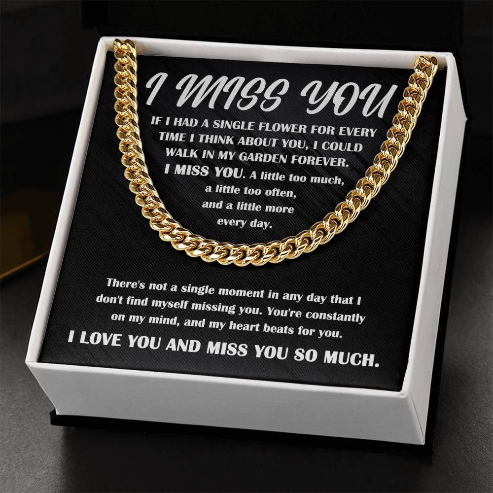 I Miss You - Cuban Chain Necklace