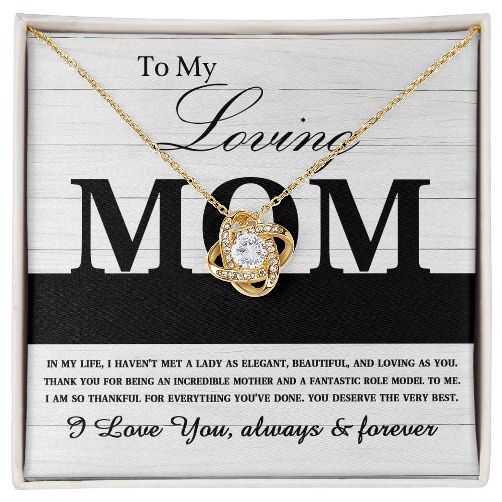 To My Loving Mom – Elegant Love Knot Necklace Gift