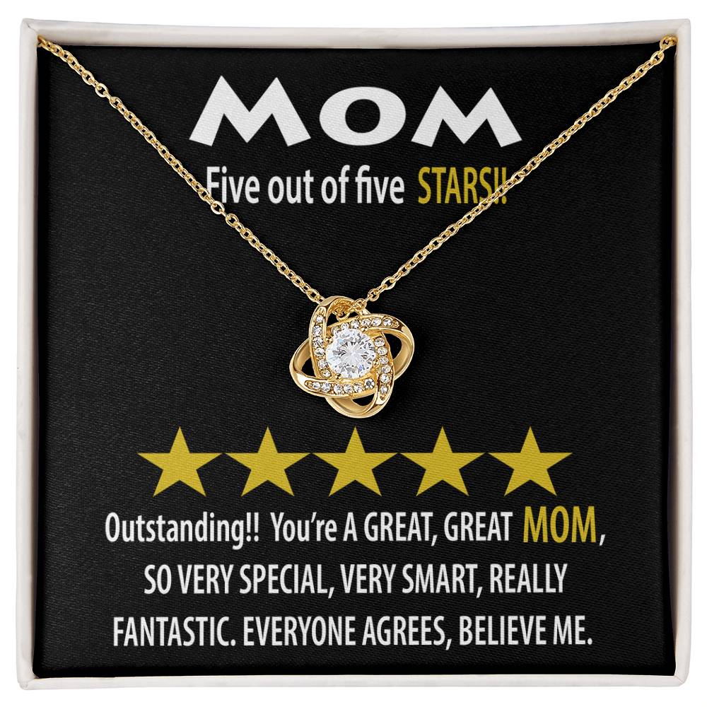 Mom – Five Stars! Love Knot Necklace