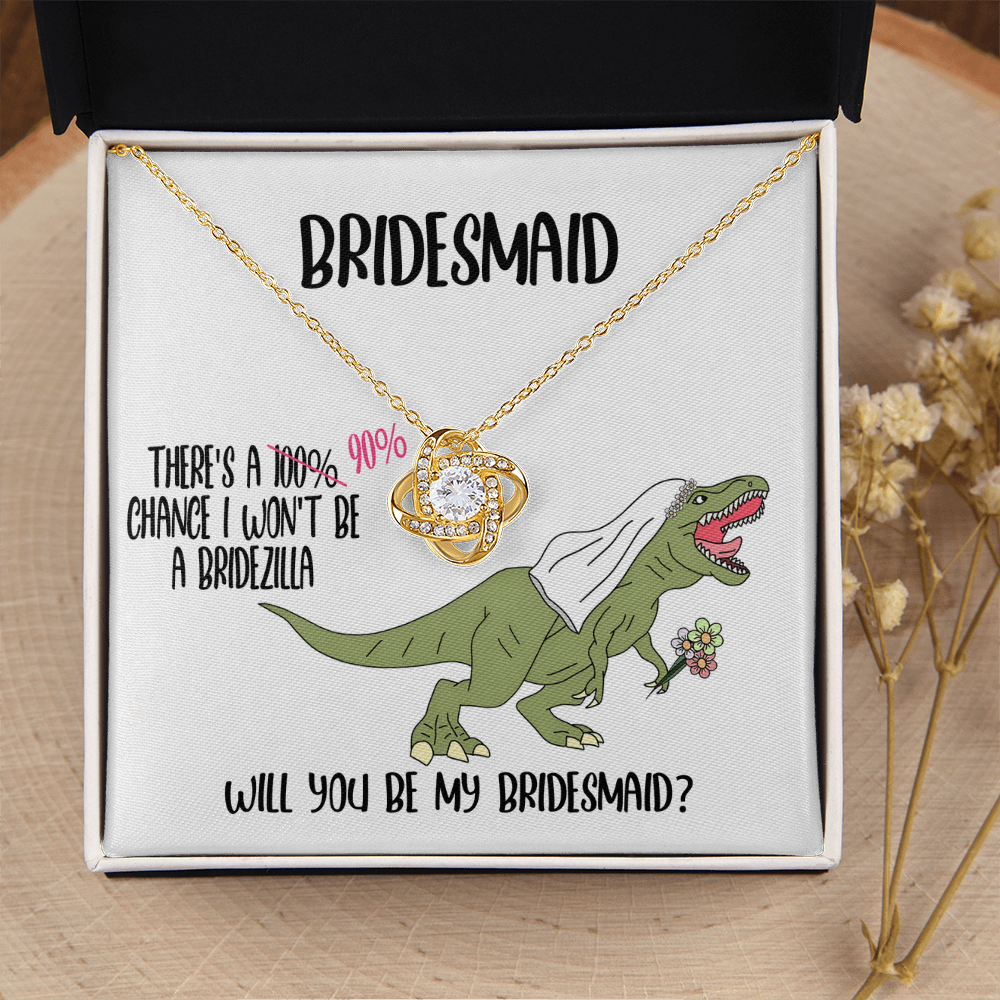 Bridesmaid - Will You Be - Love Knot Necklace