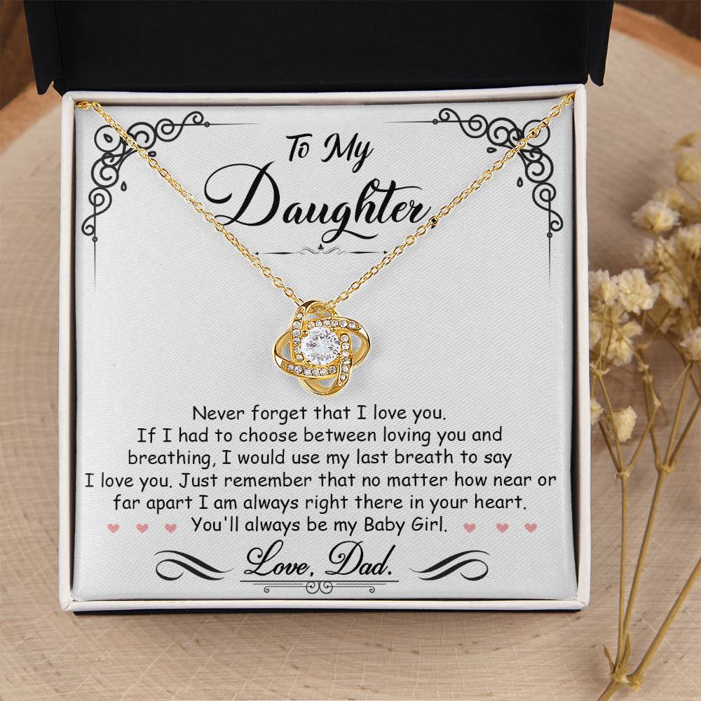 To My Daughter My Baby Girl | Love Knot Necklace