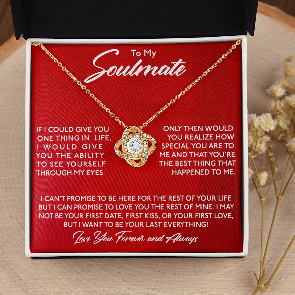 To My Soulmate Through My Eyes | Love Knot Necklace