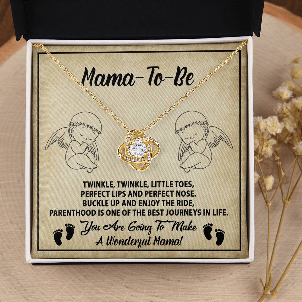 Mama-To-Be Love Knot Necklace – “Enjoy the Ride” Gift for Expecting Moms