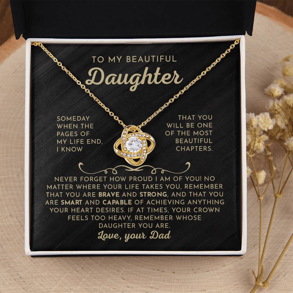 To My Beautiful Daughter - Love Knot Necklace