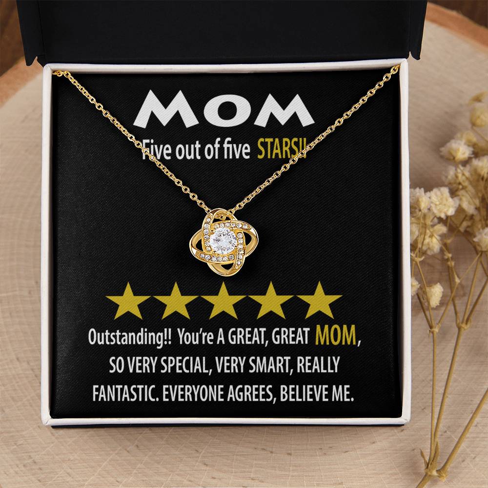 Mom – Five Stars! Love Knot Necklace