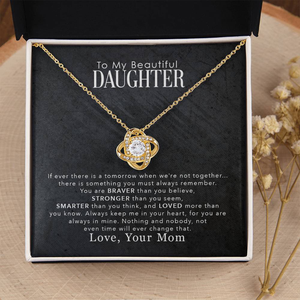 To My Daughter Love You More Then You Know | Love Knot Necklace