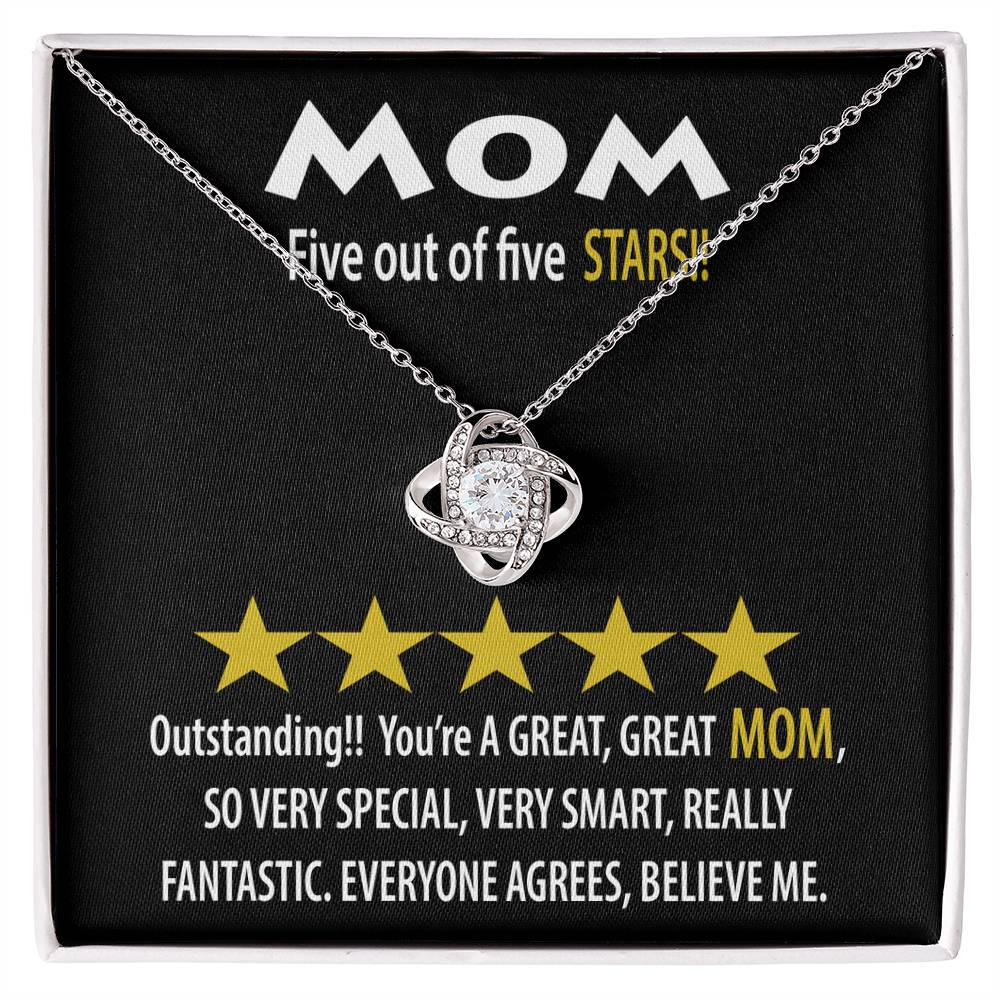 Mom – Five Stars! Love Knot Necklace