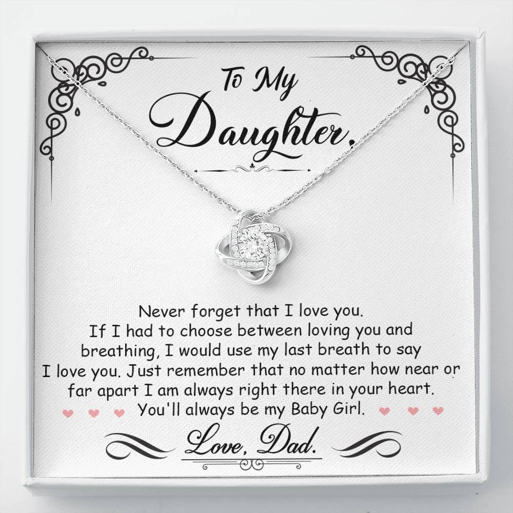 To My Daughter My Baby Girl | Love Knot Necklace