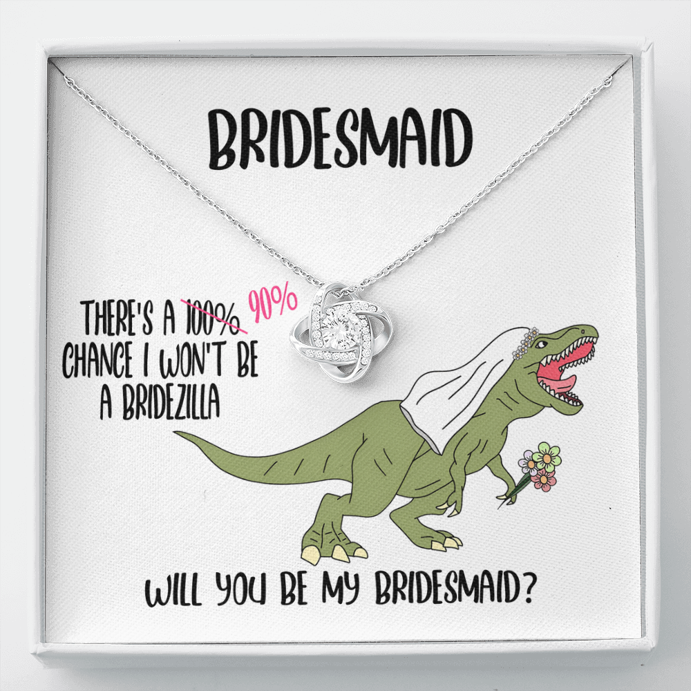 Bridesmaid - Will You Be - Love Knot Necklace