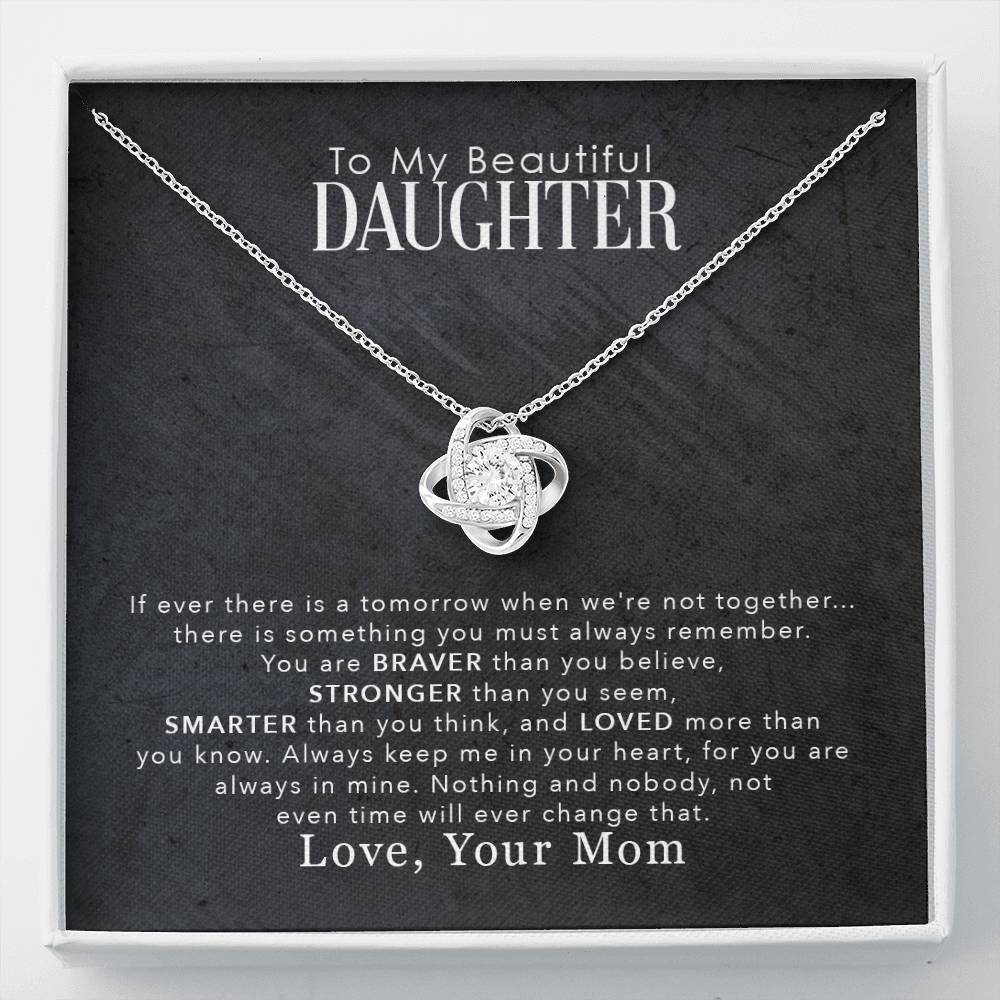 To My Daughter Love You More Then You Know | Love Knot Necklace