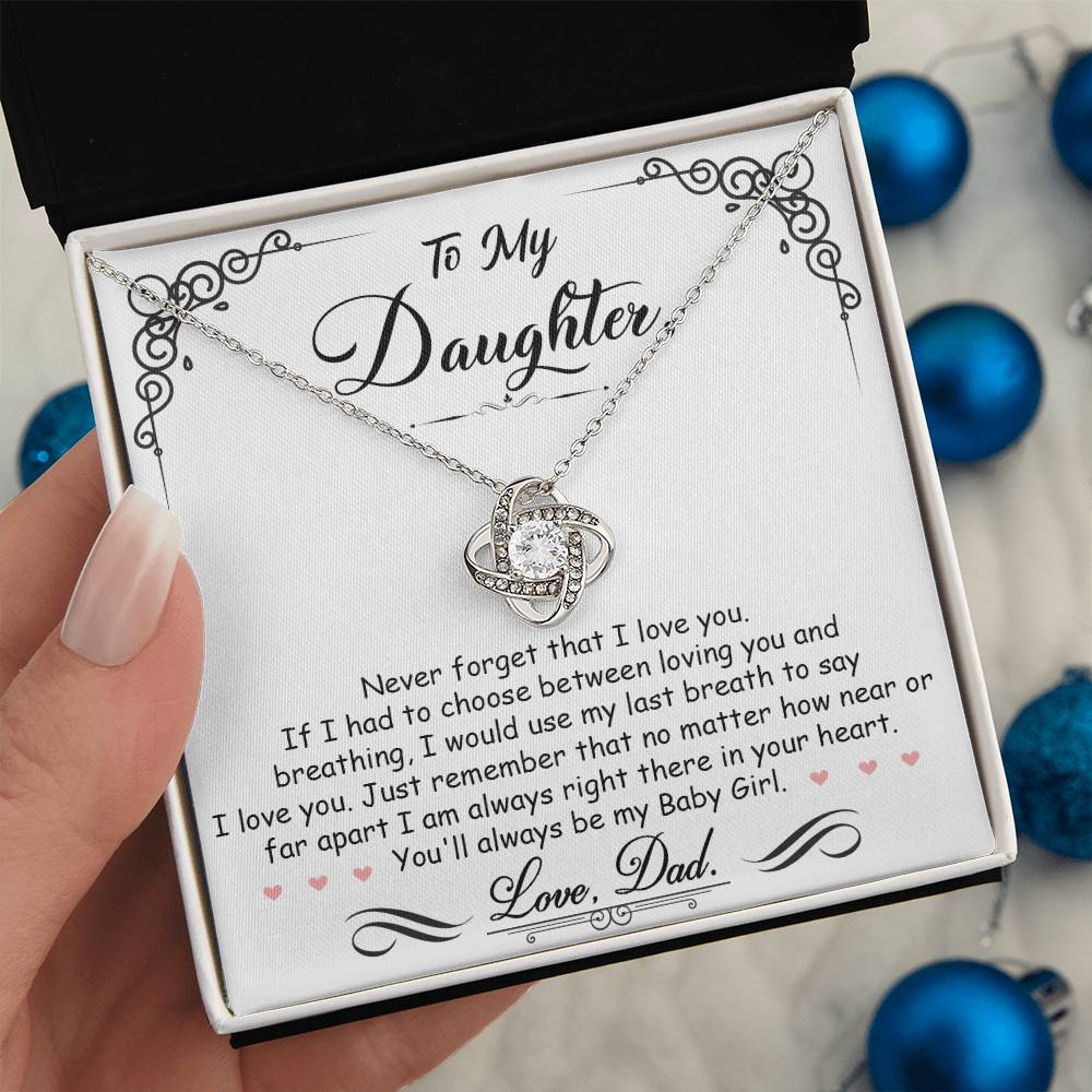 To My Daughter My Baby Girl | Love Knot Necklace