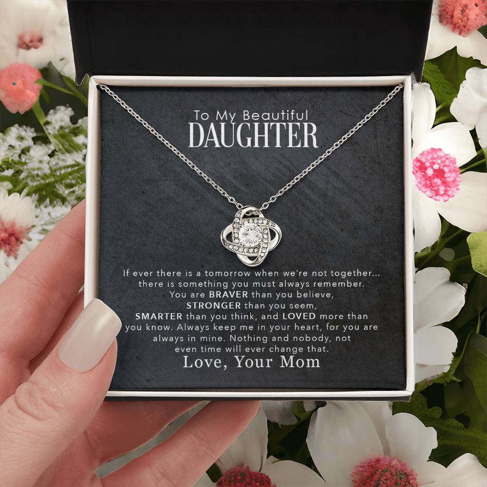 To My Daughter Love You More Then You Know | Love Knot Necklace