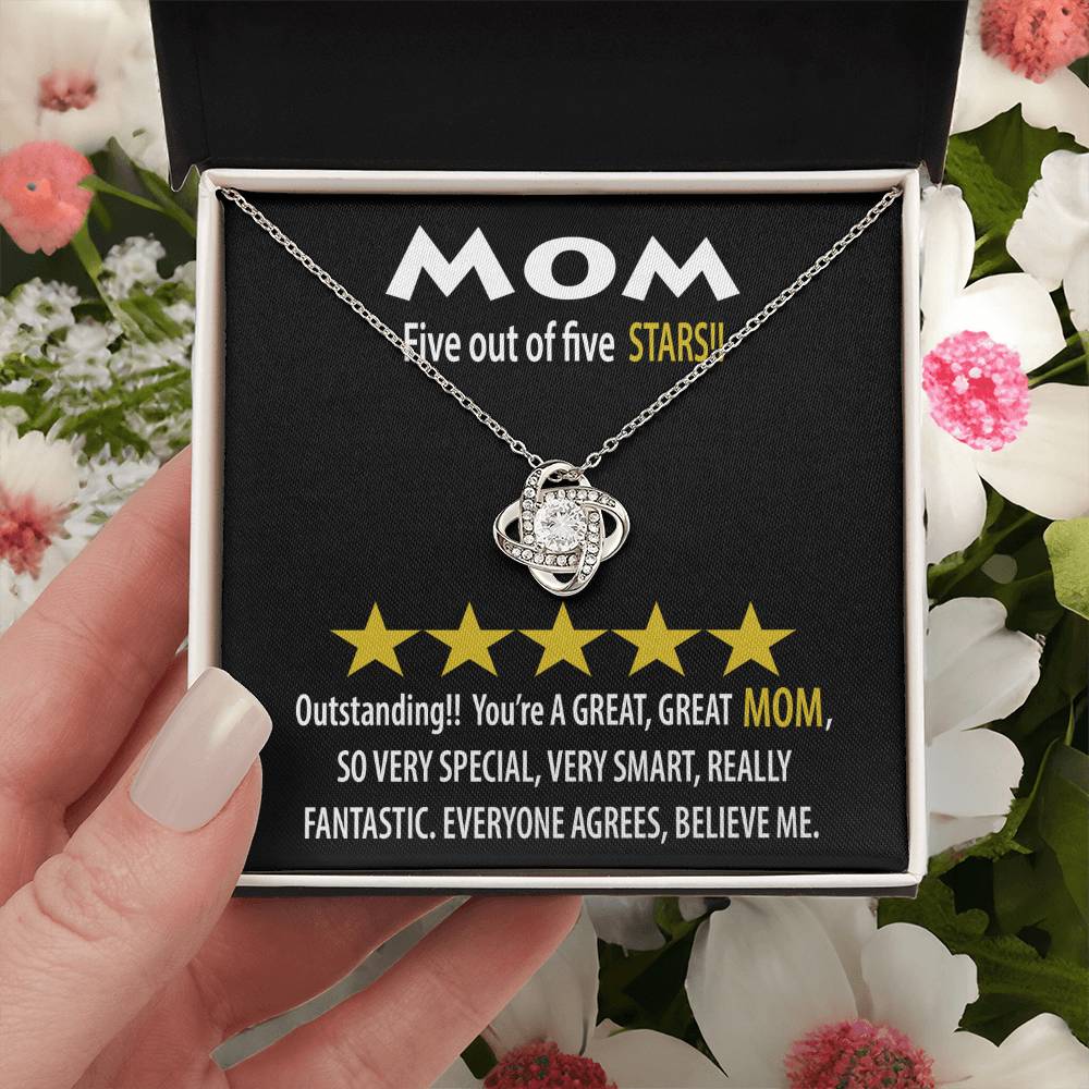 Mom – Five Stars! Love Knot Necklace