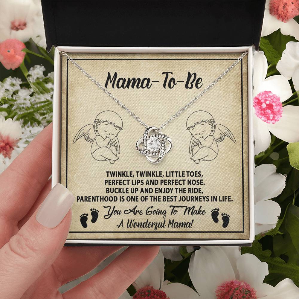 Mama-To-Be Love Knot Necklace – “Enjoy the Ride” Gift for Expecting Moms