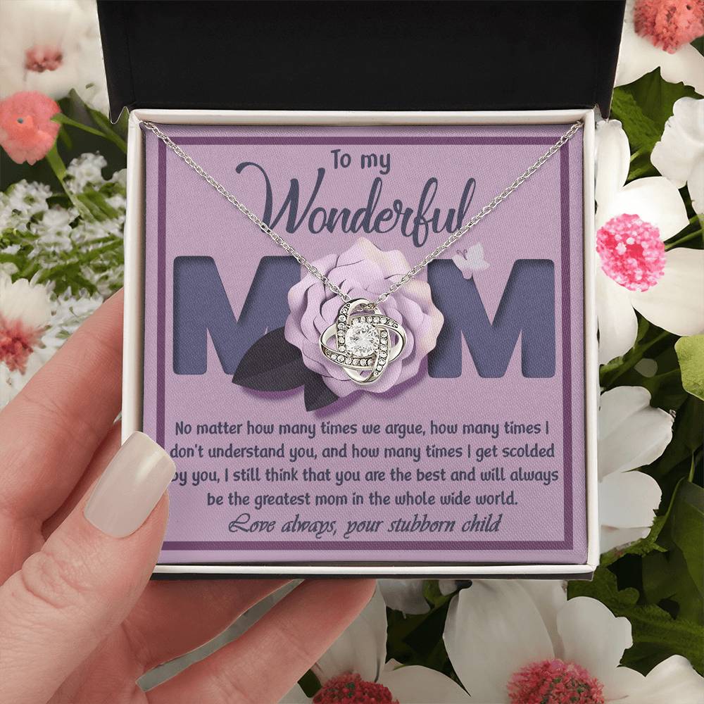 To My Wonderful Mom – Love Knot Necklace