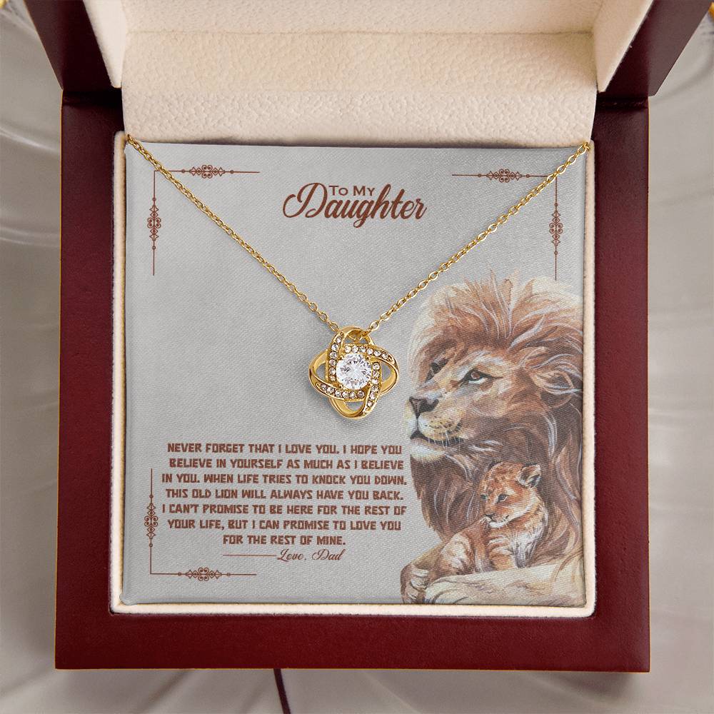 To My Daughter Always Have Your Back | Love Knot Necklace