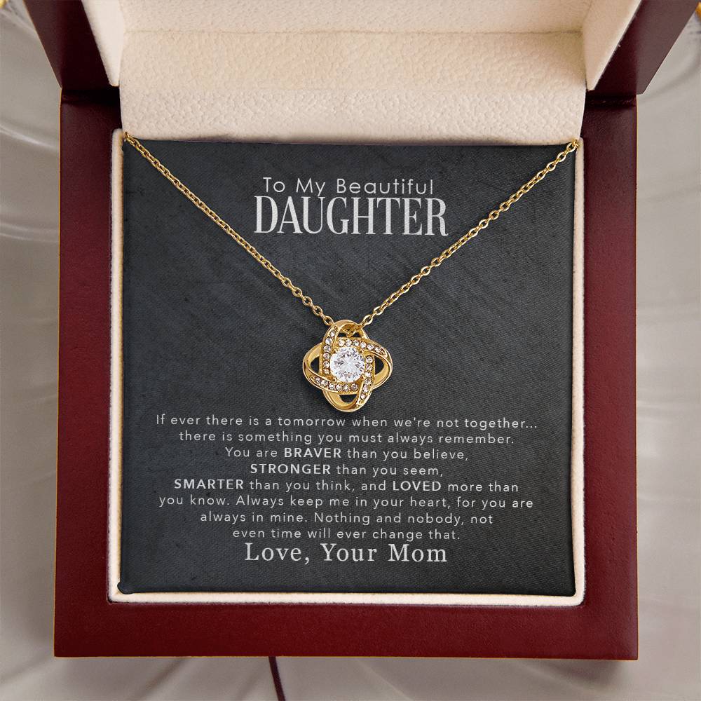 To My Daughter Love You More Then You Know | Love Knot Necklace