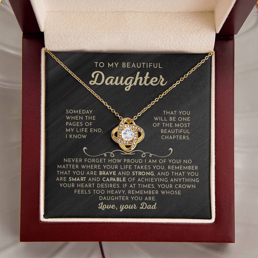 To My Beautiful Daughter - Love Knot Necklace