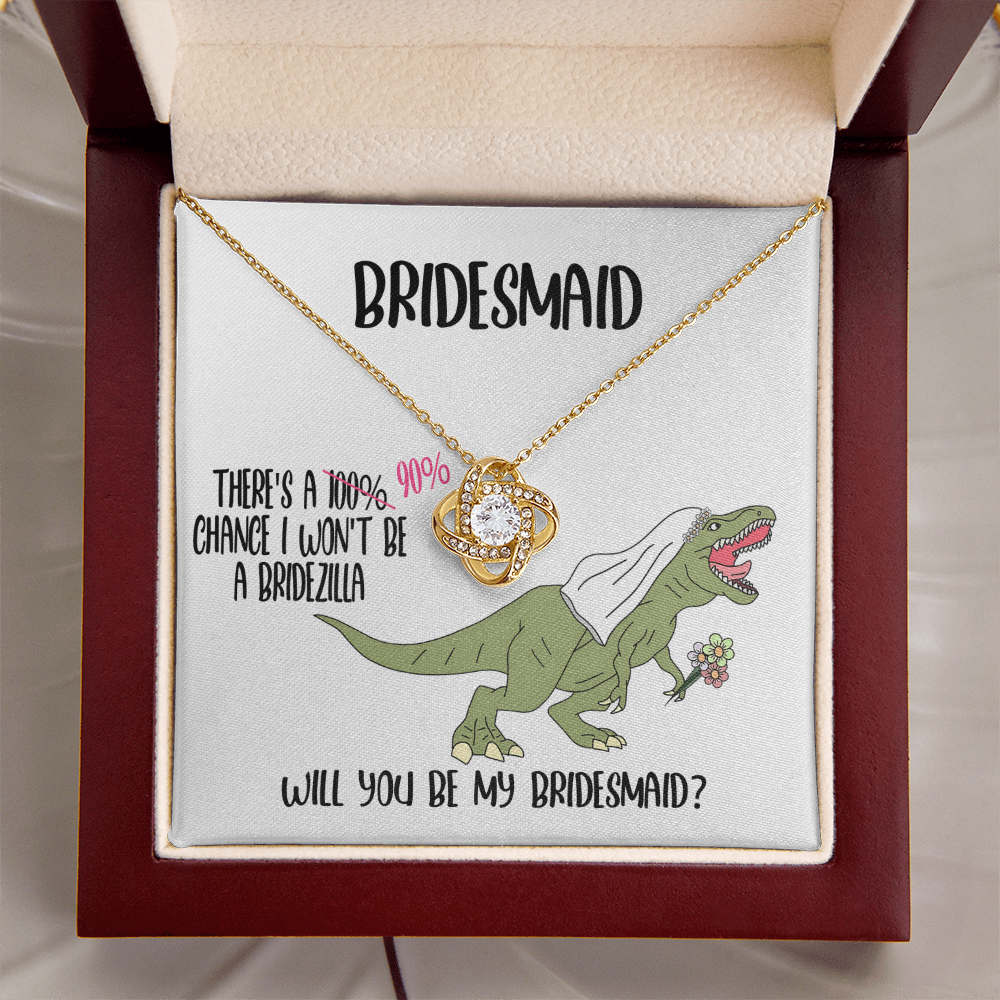 Bridesmaid - Will You Be - Love Knot Necklace