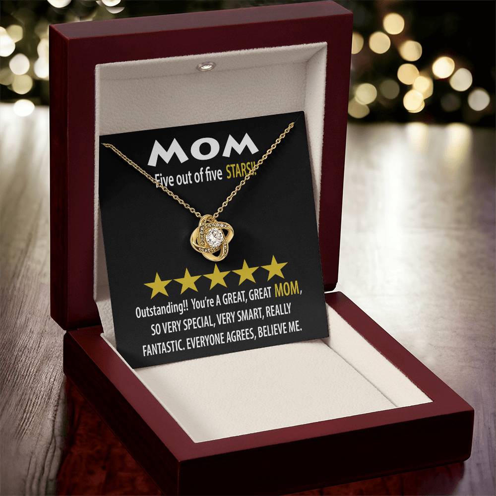 Mom – Five Stars! Love Knot Necklace