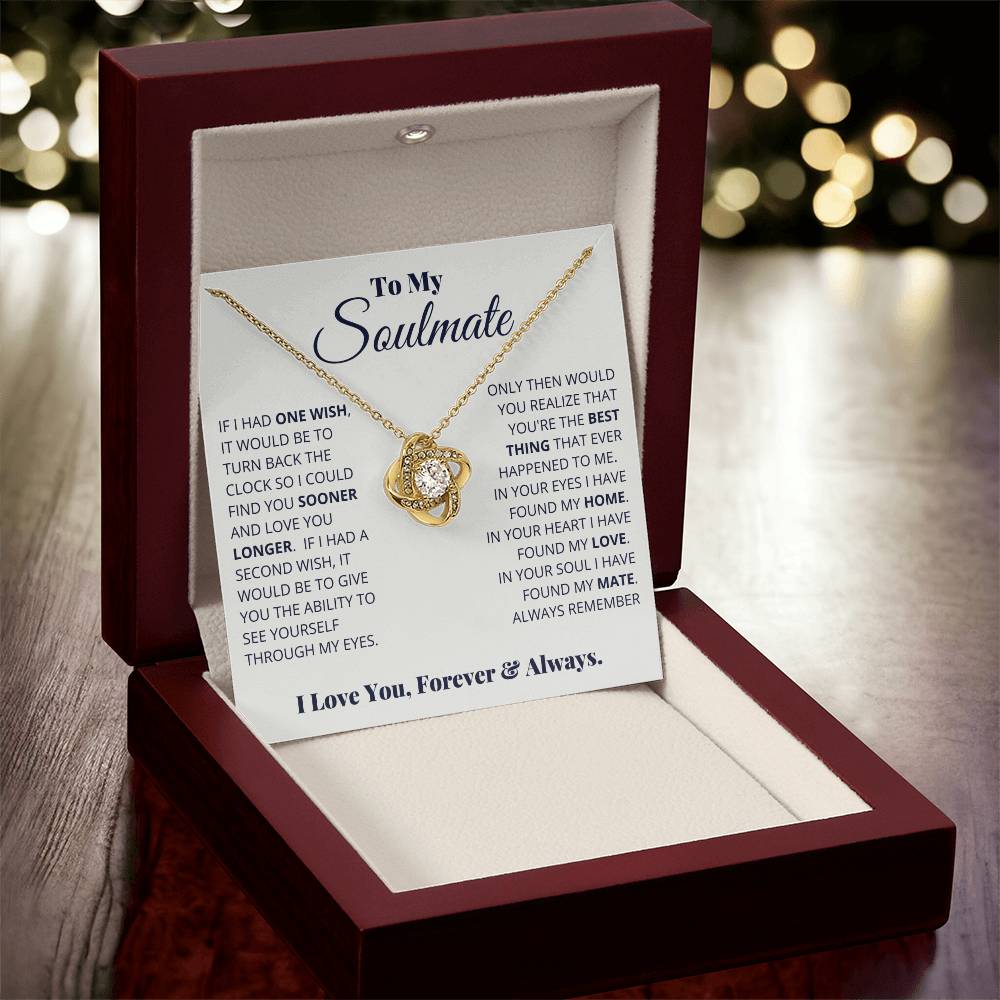 To My Soulmate I Have Found My Home | Love Knot Necklace