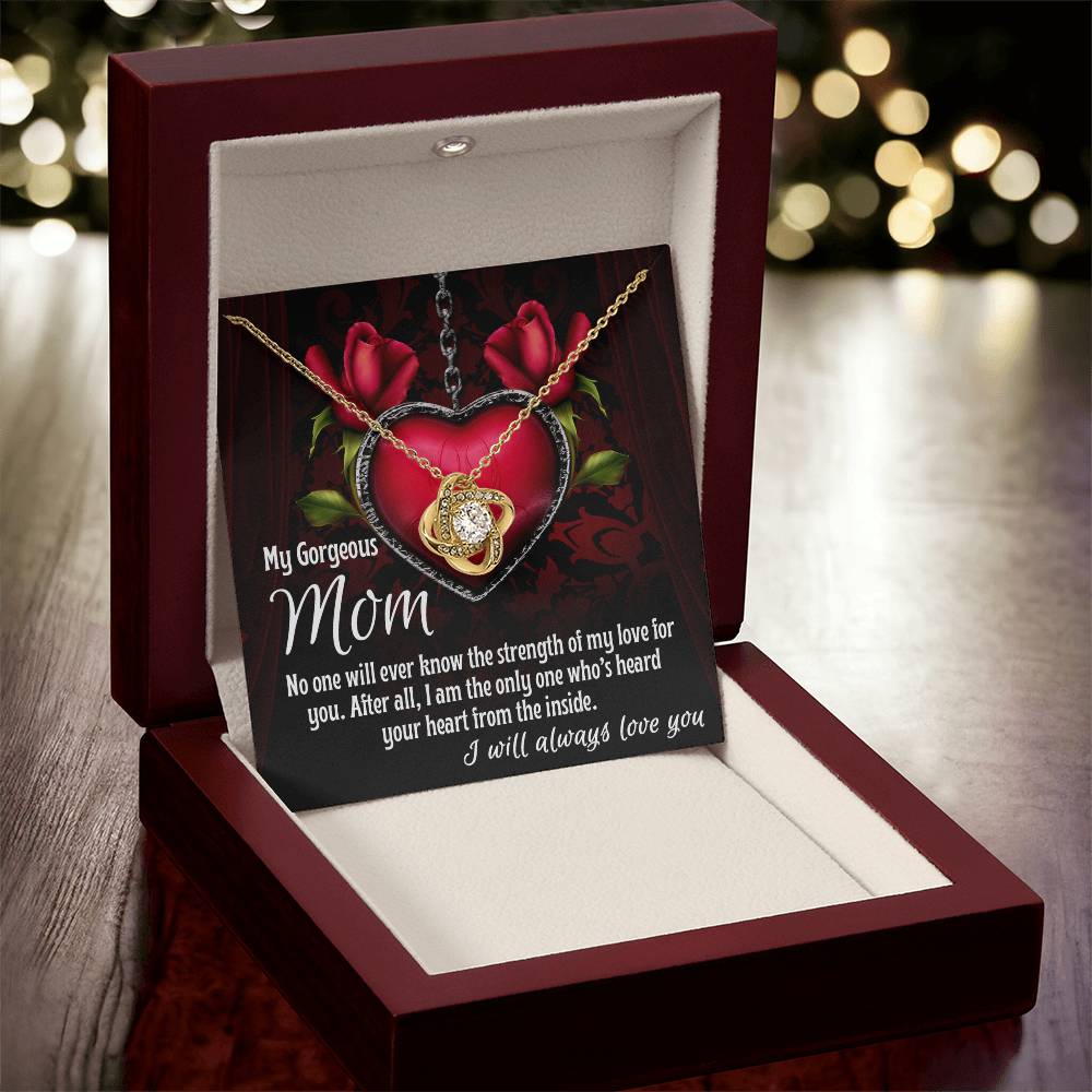 To My Gorgeous Mom – Love Knot Necklace Gift
