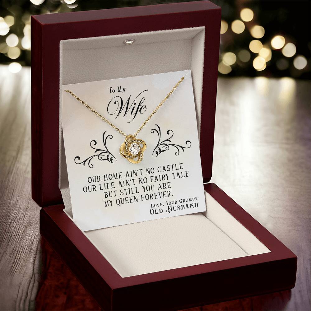 To My Wife My Queen Forever | Love Knot Necklace