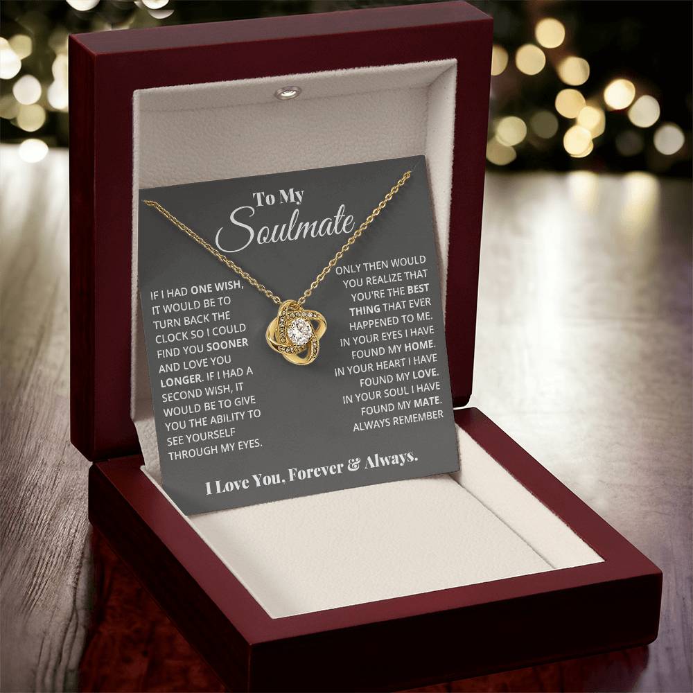 To My Soulmate One Wish | Love Knot Necklace