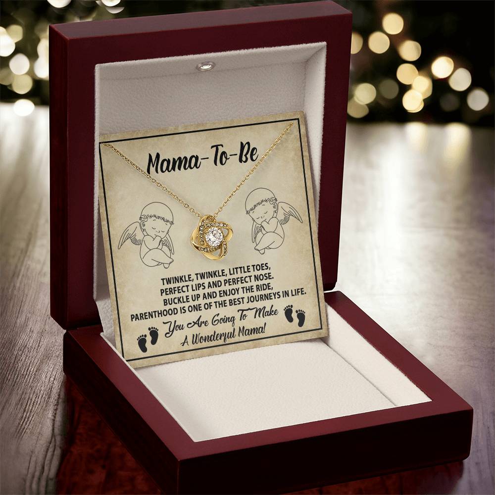 Mama-To-Be Love Knot Necklace – “Enjoy the Ride” Gift for Expecting Moms