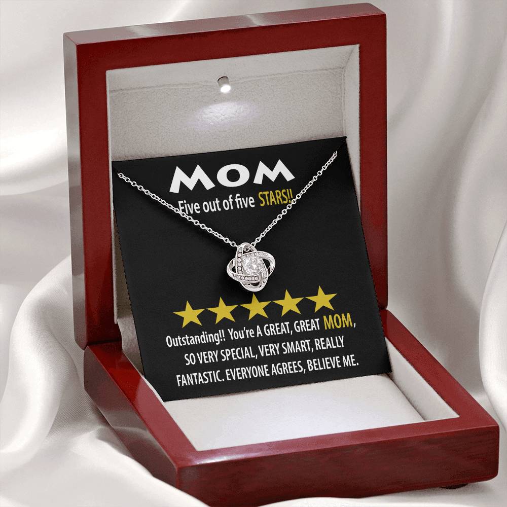 Mom – Five Stars! Love Knot Necklace