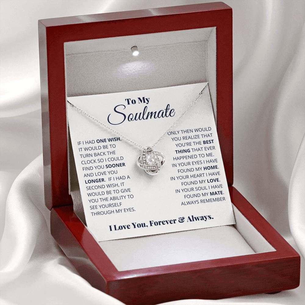 To My Soulmate I Have Found My Home | Love Knot Necklace