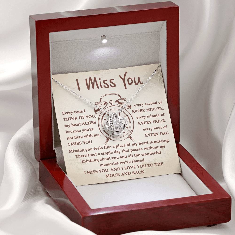 I Miss You Every Second - Love Knot Necklace