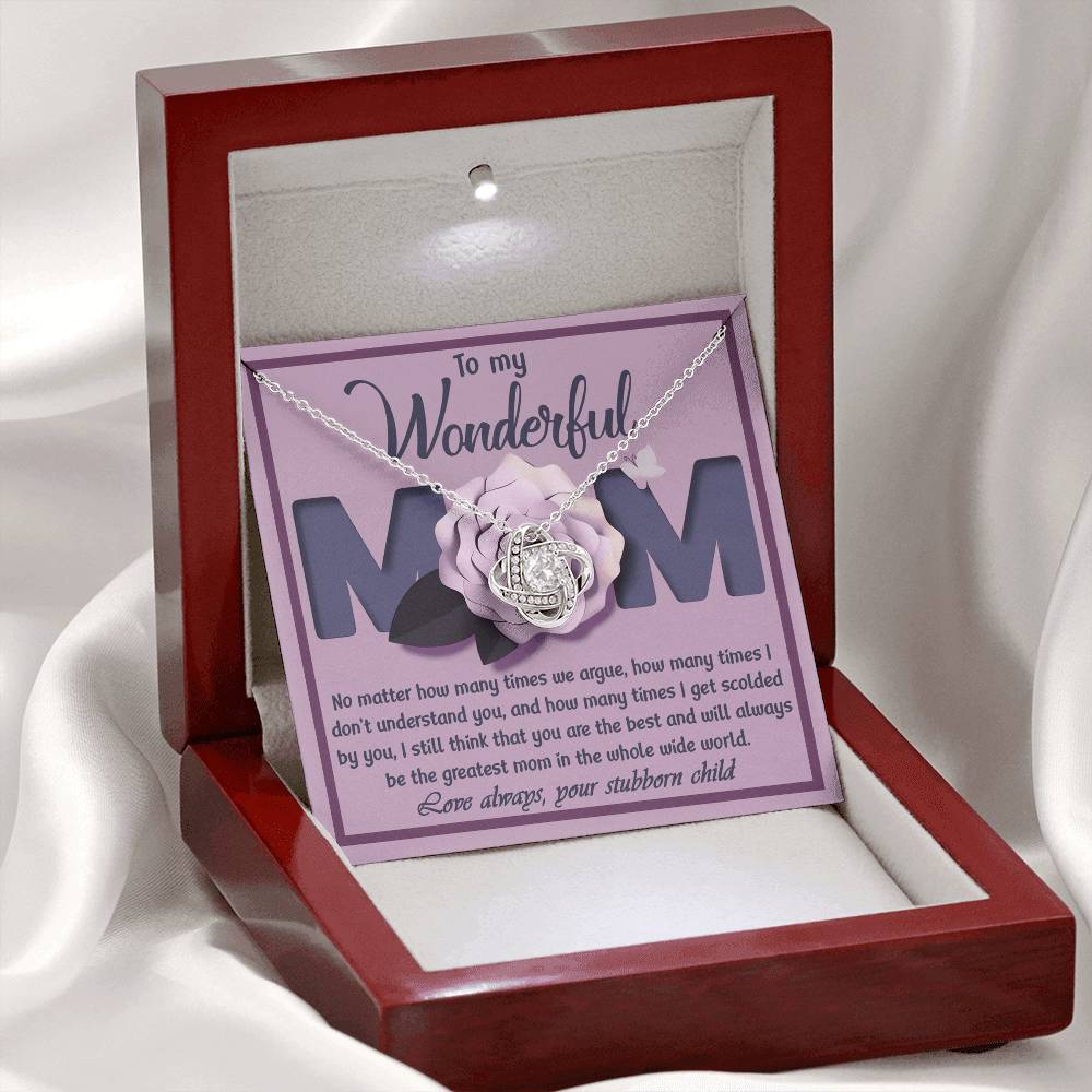 To My Wonderful Mom – Love Knot Necklace