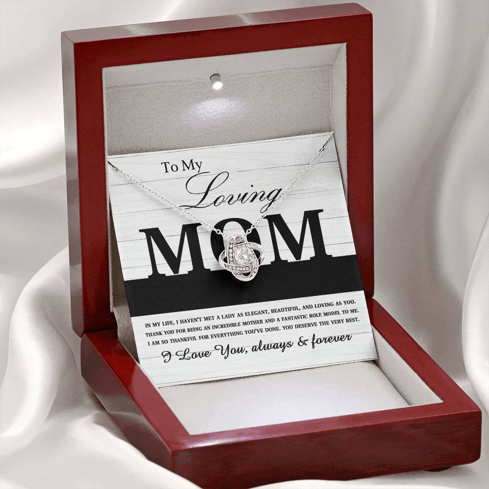 To My Loving Mom – Elegant Love Knot Necklace Gift