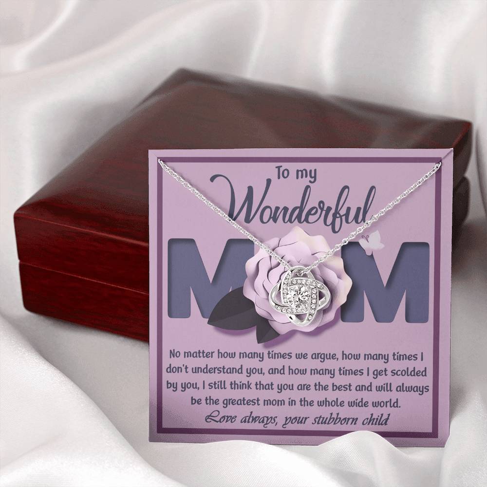 To My Wonderful Mom – Love Knot Necklace