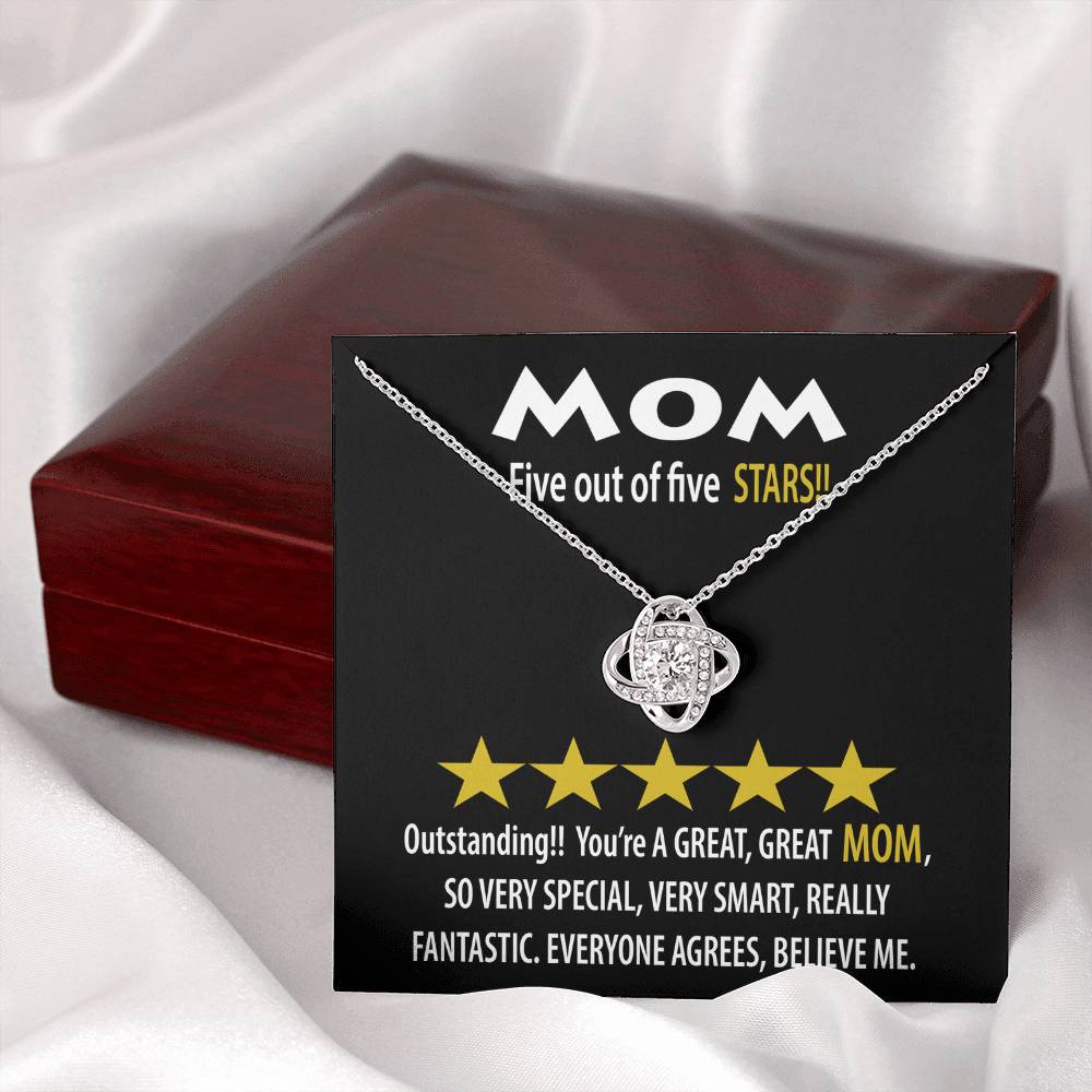Mom – Five Stars! Love Knot Necklace