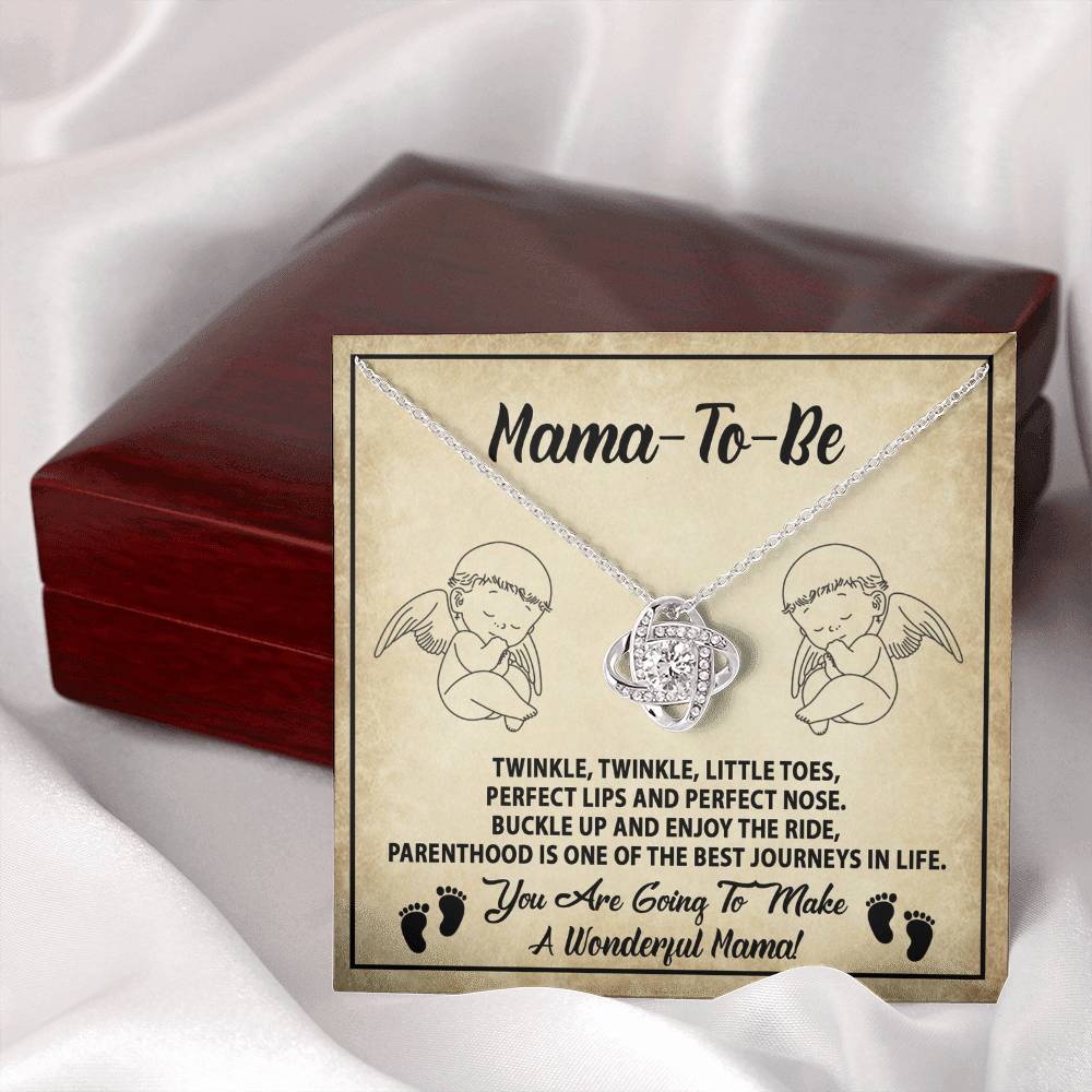 Mama-To-Be Love Knot Necklace – “Enjoy the Ride” Gift for Expecting Moms