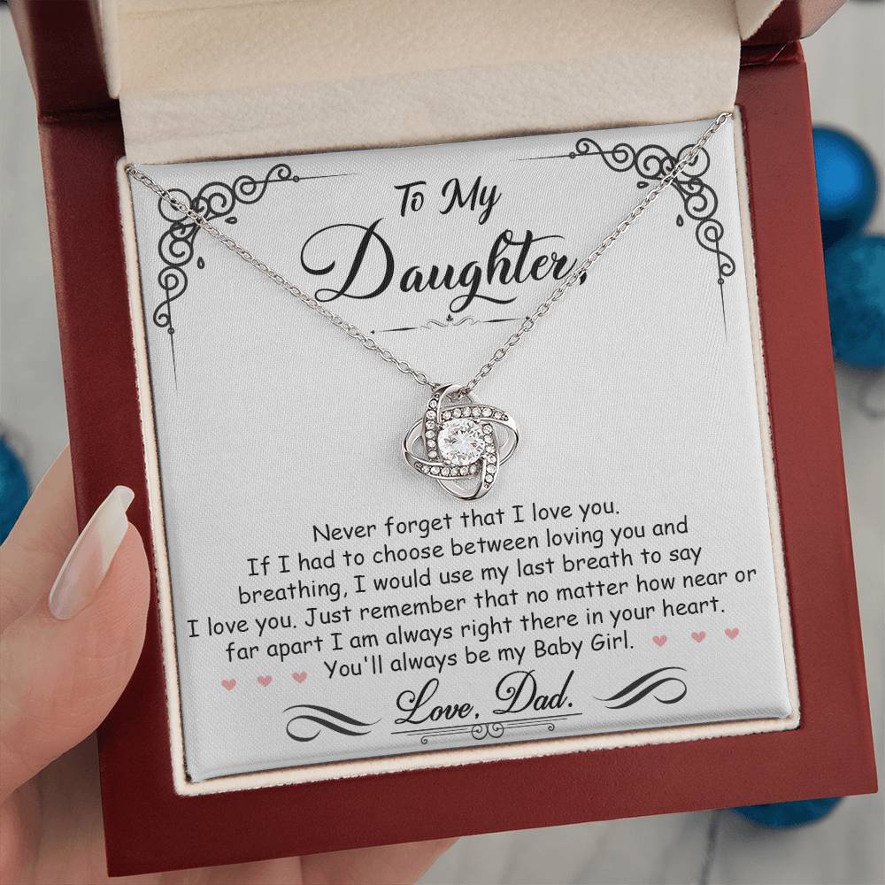 To My Daughter My Baby Girl | Love Knot Necklace