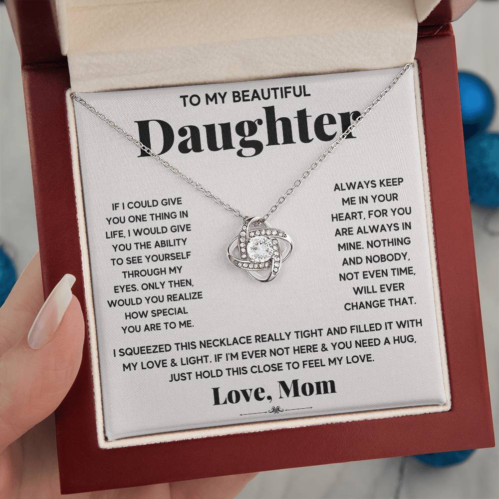 To My Daughter My Everything | Love Knot Necklace