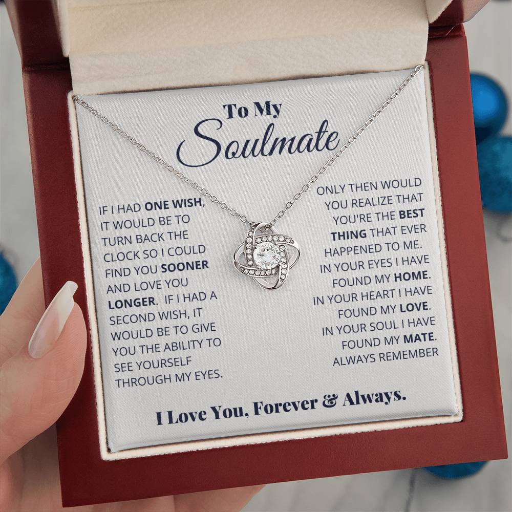 To My Soulmate I Have Found My Home | Love Knot Necklace