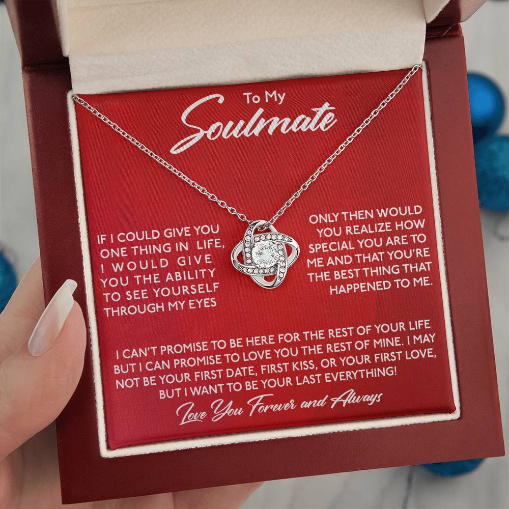 To My Soulmate Through My Eyes | Love Knot Necklace