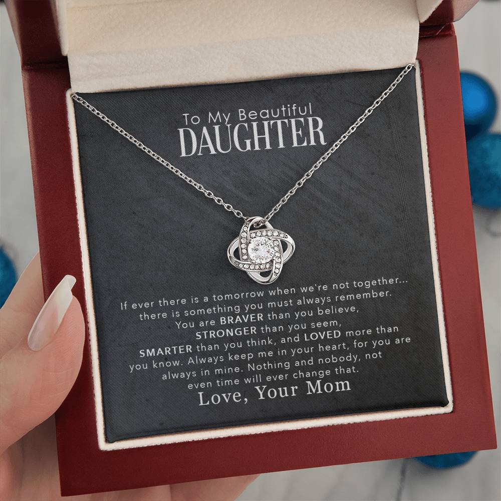 To My Daughter Love You More Then You Know | Love Knot Necklace