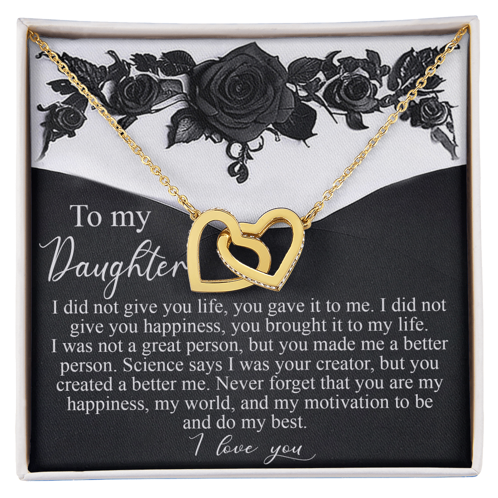 "You Made Me Better" – Interlocking Hearts Necklace for Daughter