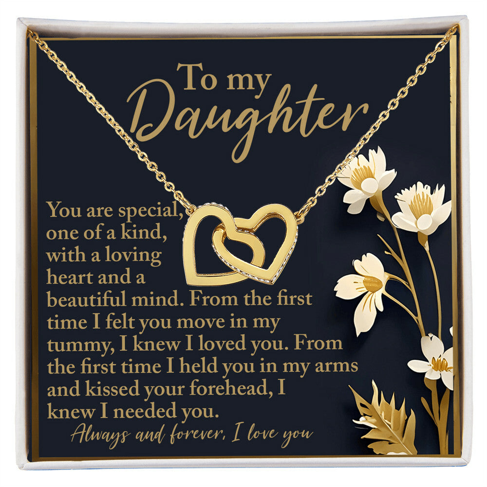 "From the First Kick to Forever" Interlocking Hearts Necklace