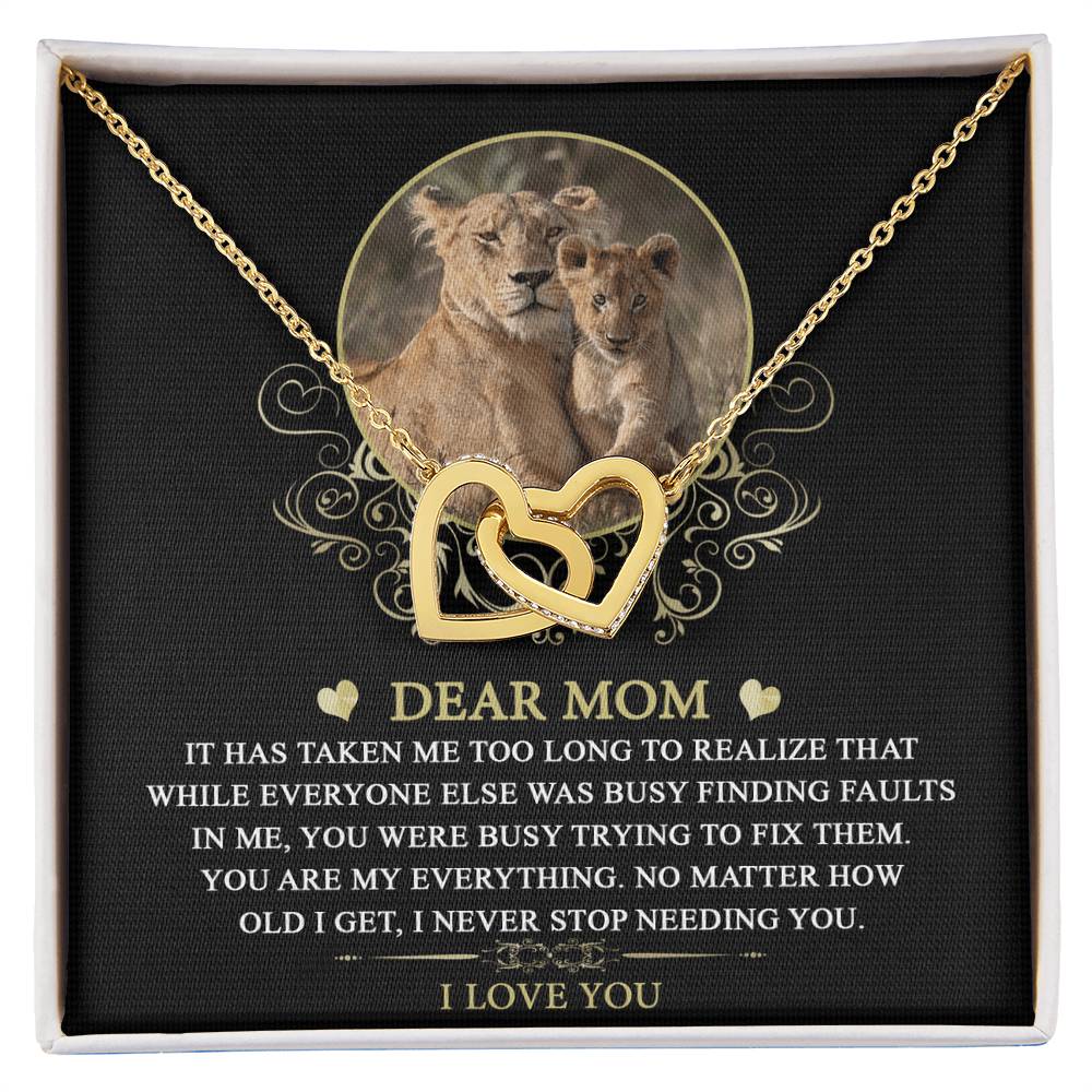 To My Fierce Mom – Interlocking Hearts Necklace