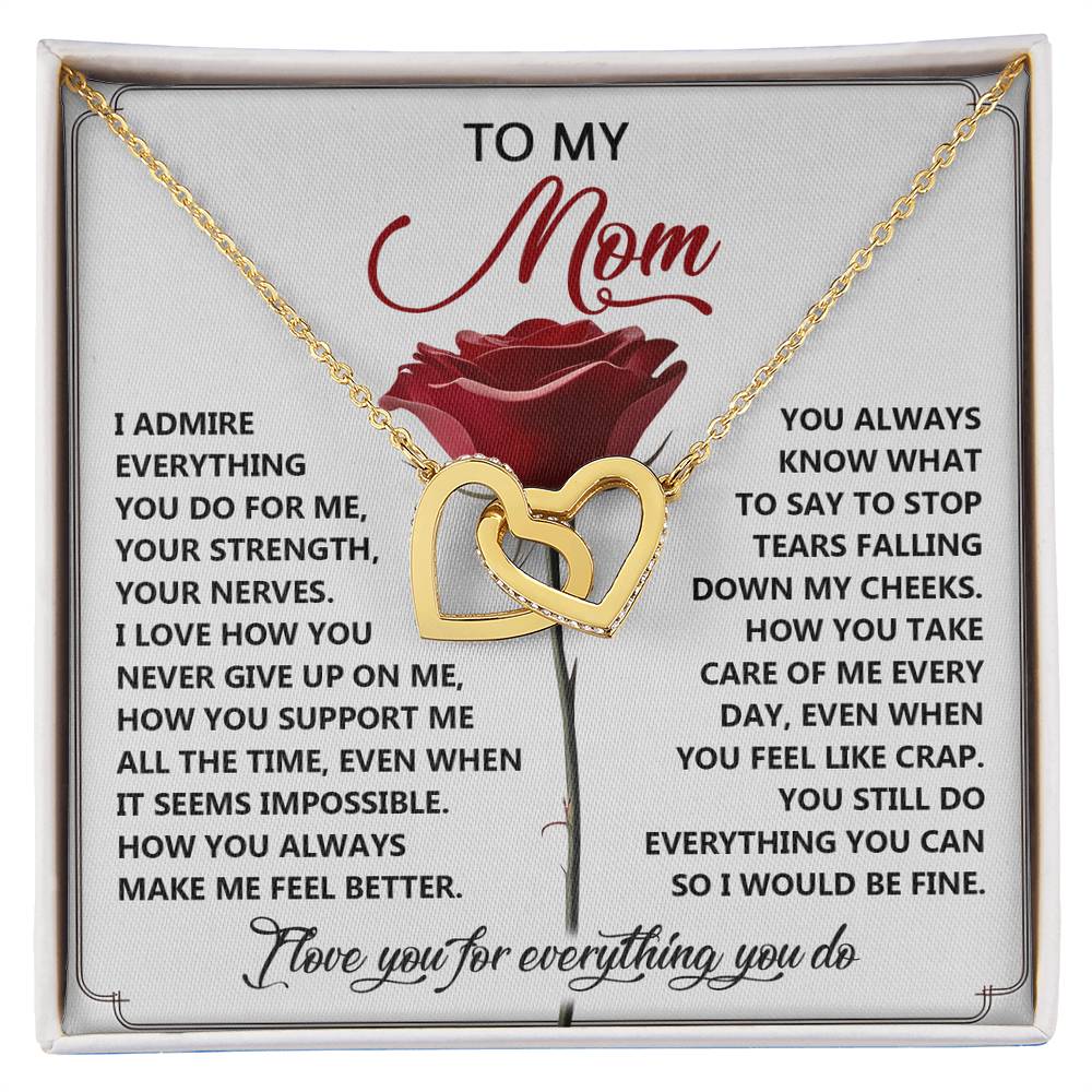 "For Everything You Do, Mom" – Interlocking Hearts Necklace