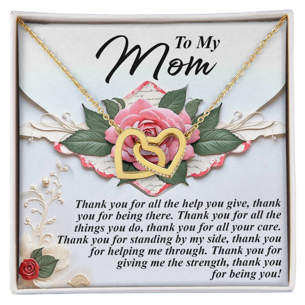 "Thank You for Being You" – Interlocking Hearts Necklace for Mom