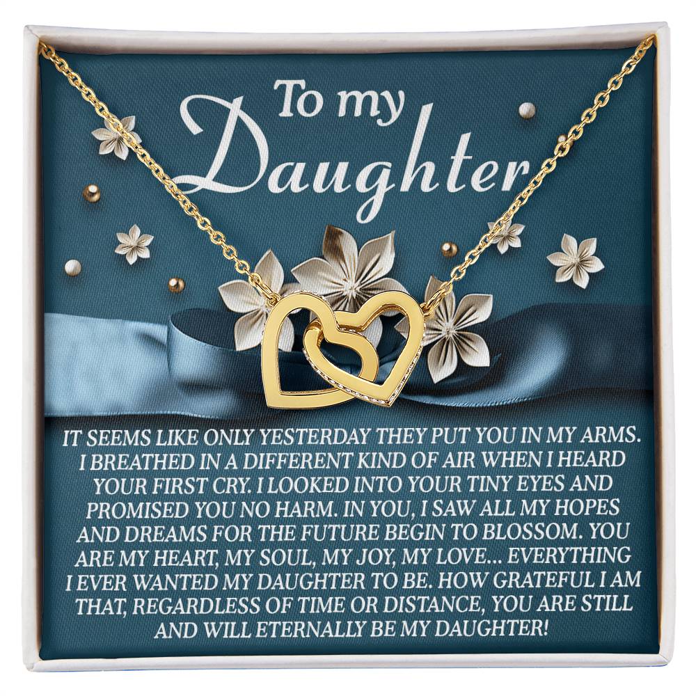 "Eternally My Daughter" – Interlocking Hearts Necklace