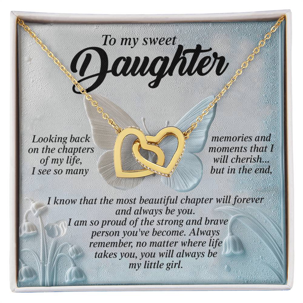 "My Most Beautiful Chapter" Interlocking Hearts Necklace